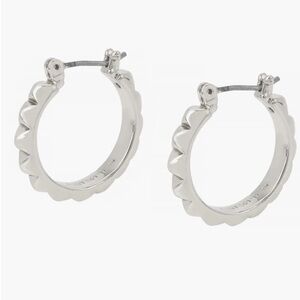 All Saints Silver Small Studded Hoop Earrings New